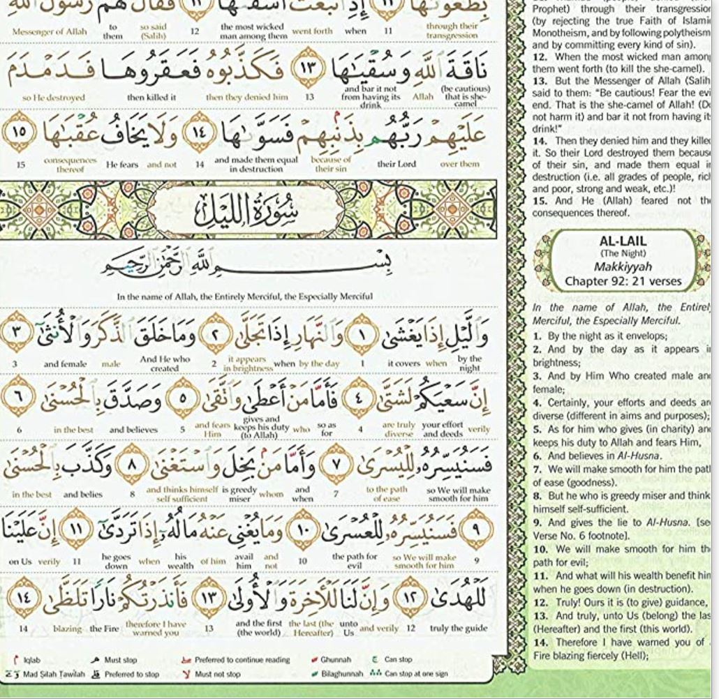 Large Maqdis Quran - Word By Word English Blue
