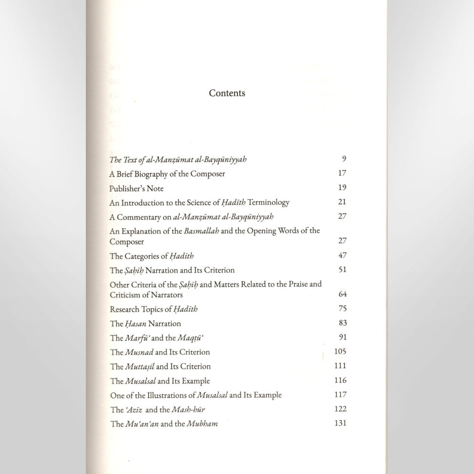 A Commentary on the Poem Al-Bayquniyyah Hard Cover