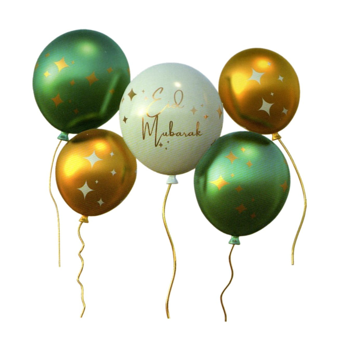 5 Pack Eid Mubarak Balloon
