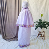 Girls 2PC Cotton Prayer Clothes with Bag - Purple