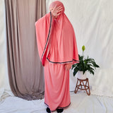 Girls 2 Piece Prayer Outfit Plain - Pink