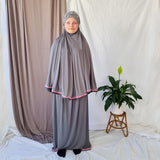 Girls 2 Piece Prayer Outfit Plain - Grey