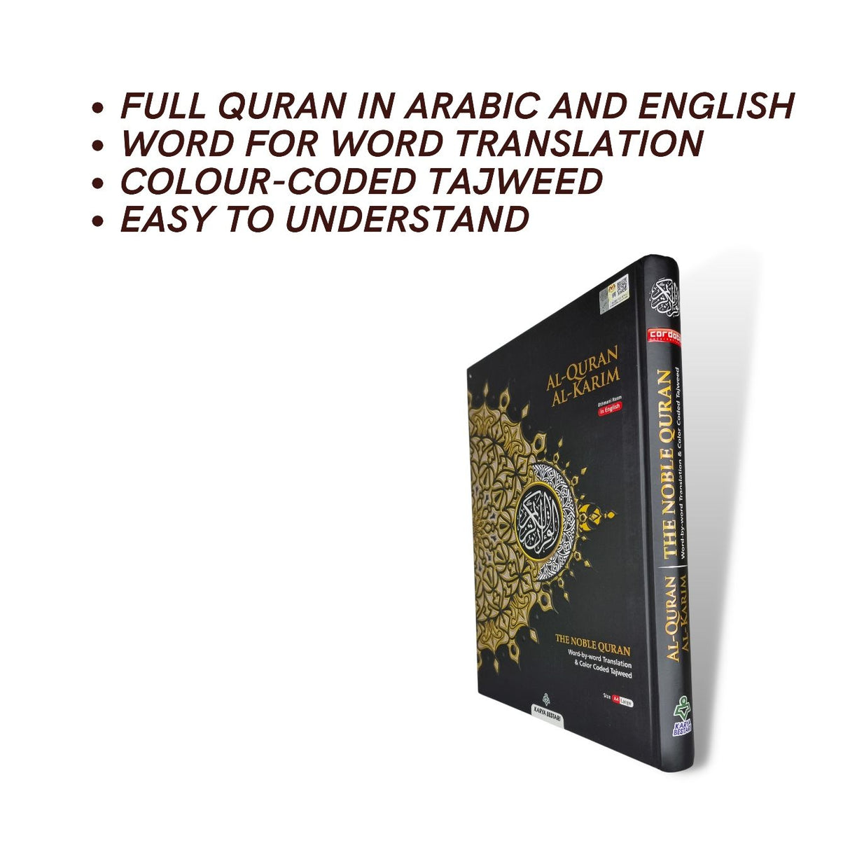 Large Maqdis Quran - Word By Word English Black