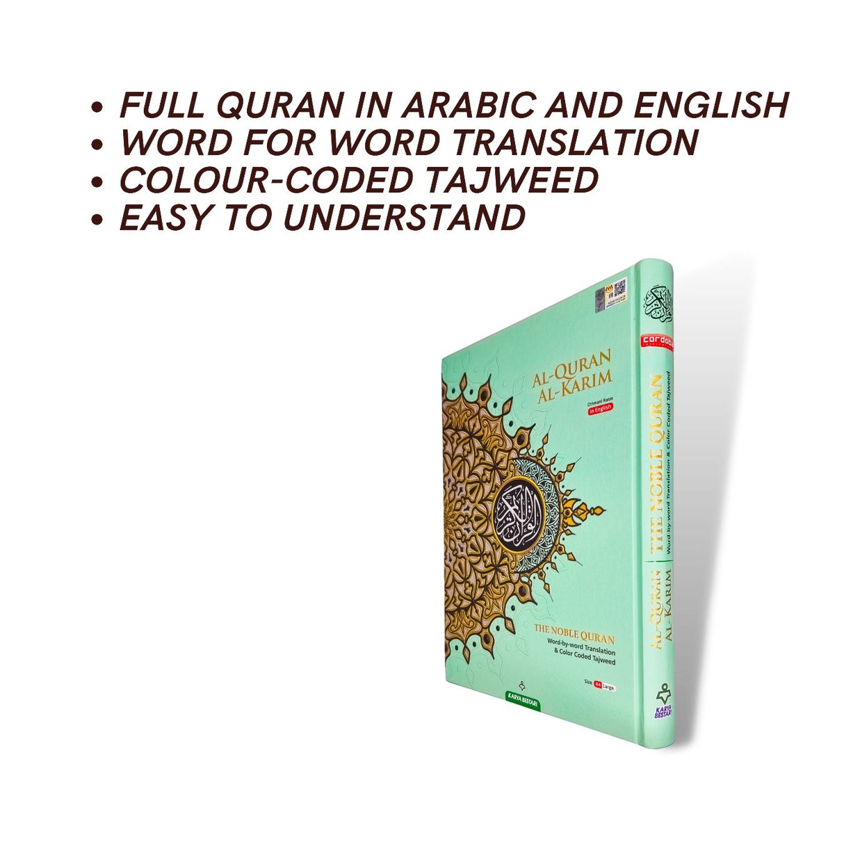 Large Maqdis Quran - Word By Word English TURQUOISE GREEN