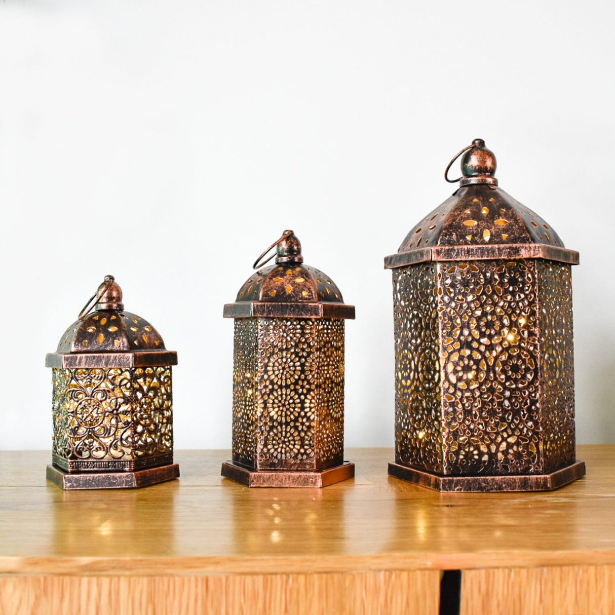 Brass Effect Metal Lanterns