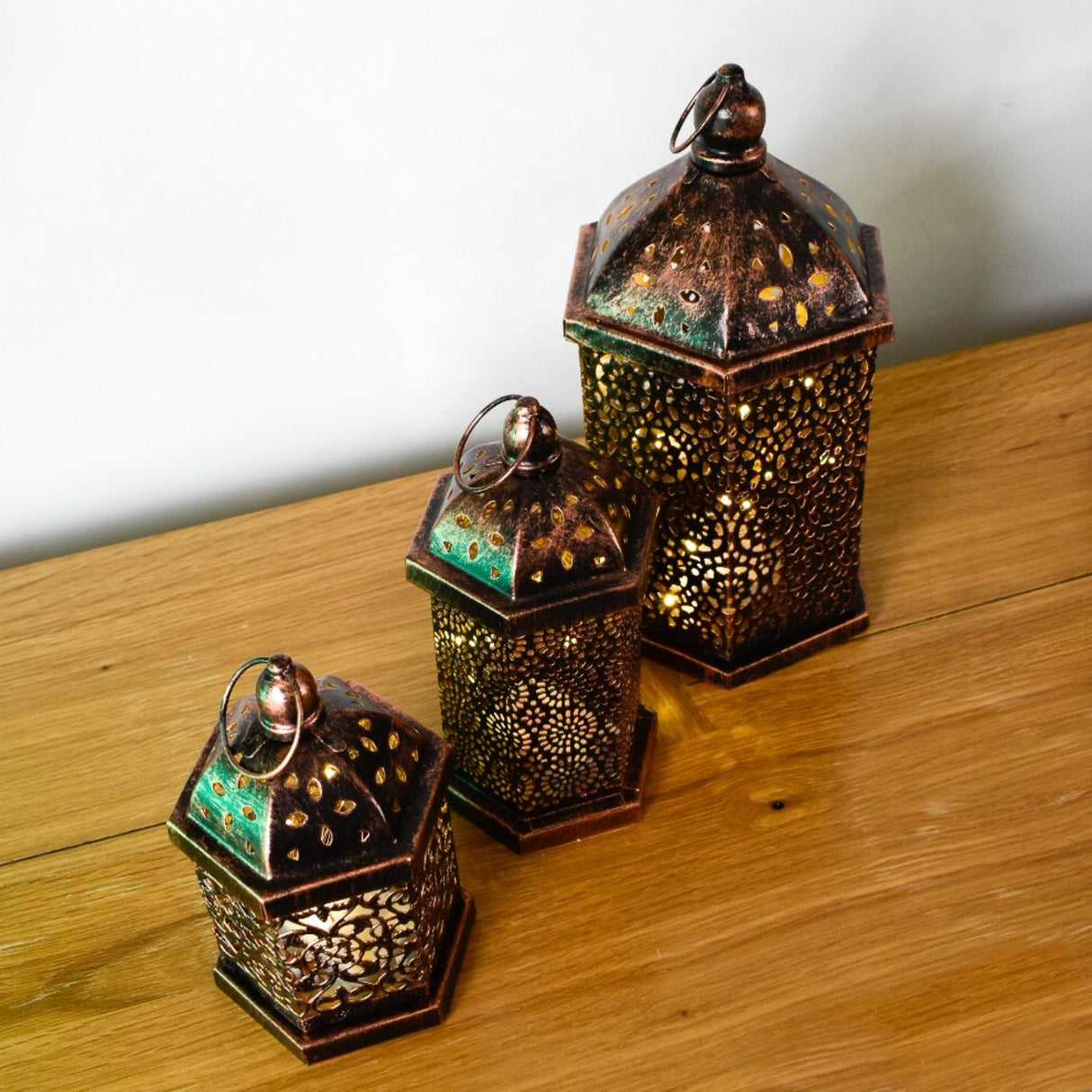 Brass Effect Metal Lanterns