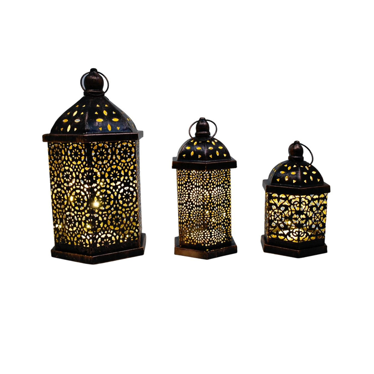 Brass Effect Metal Lanterns