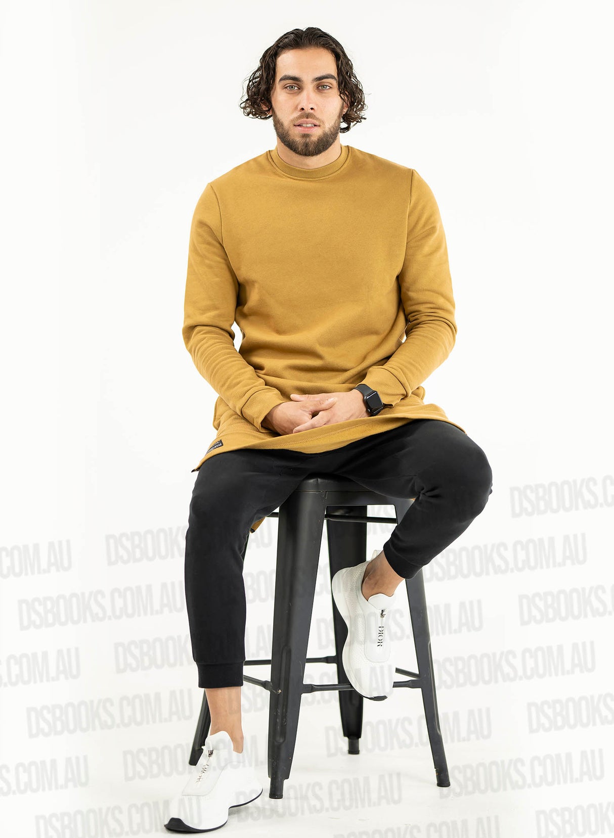 MG Daffa - Three Quarter Premium Crew Neck Sweater Mustard