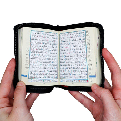TAJWEED QURAN IN LEATHER ZIPPED CASE (8X12cm)