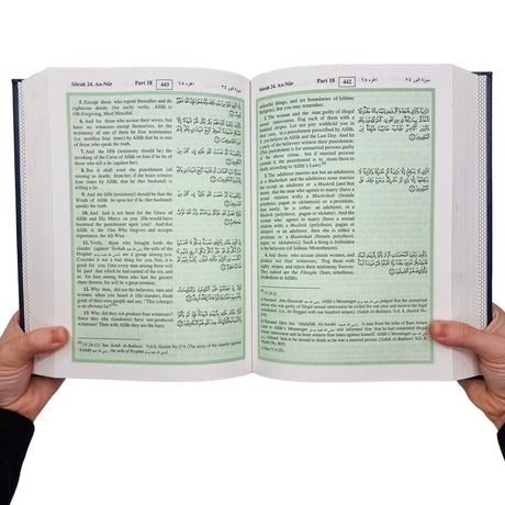 The Noble Quran Arabic/English Large (17x 24 CM)  marks on the edge