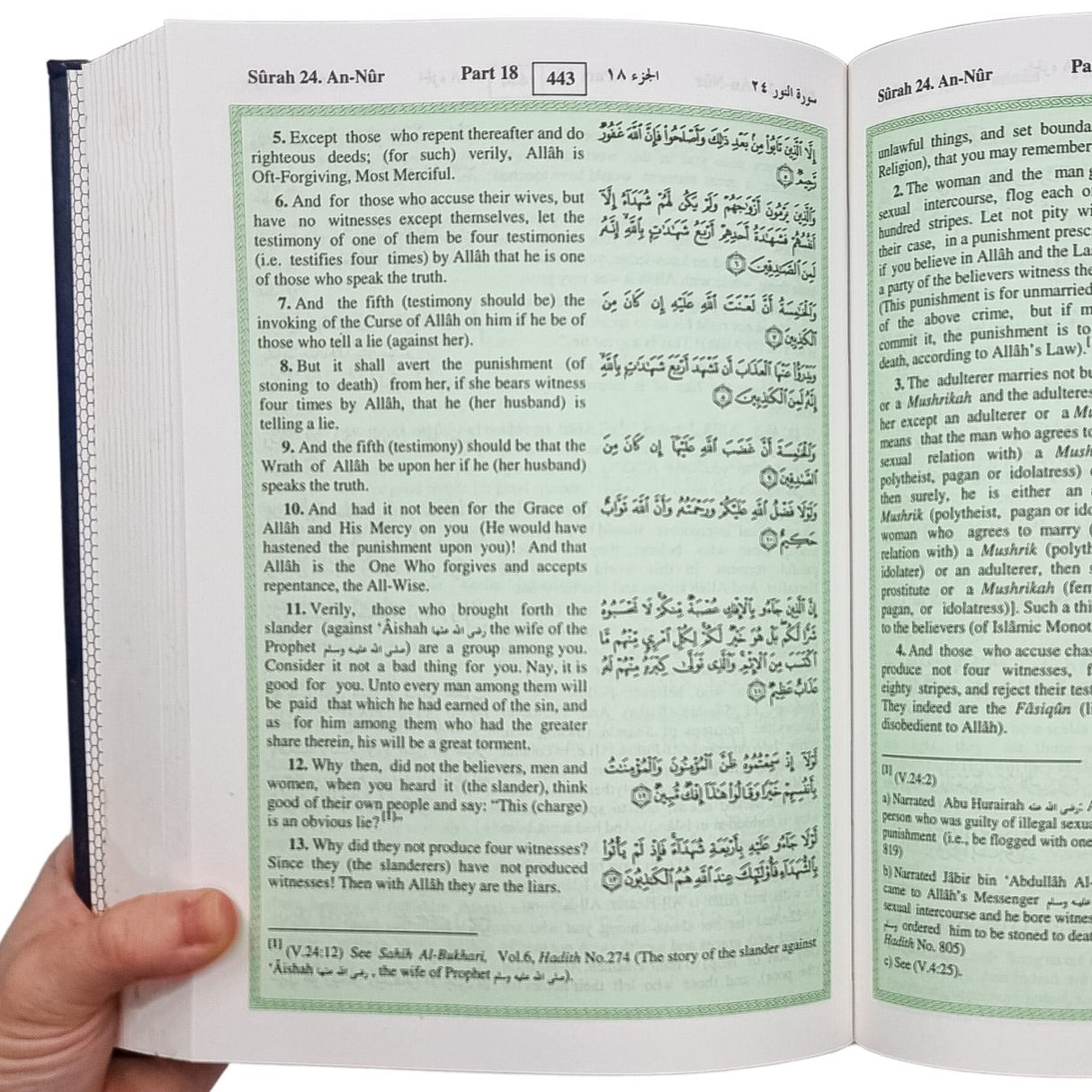 The Noble Quran Arabic/English Large (17x 24 CM)  marks on the edge