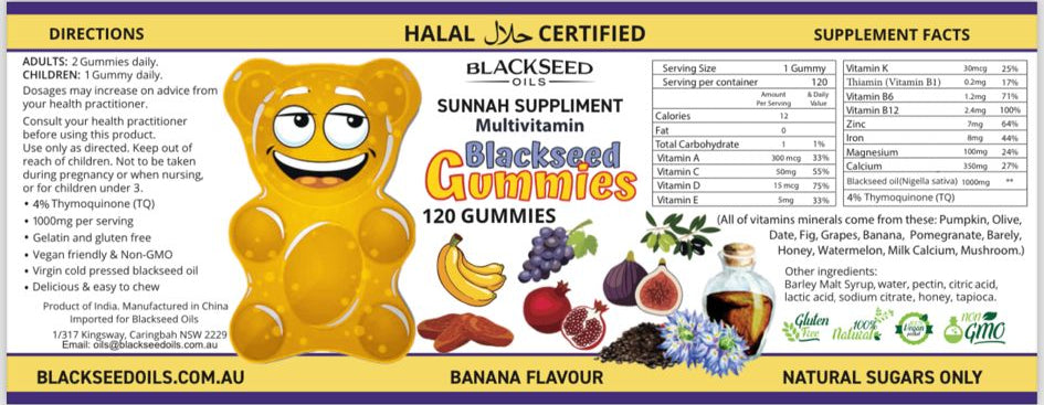 Blackseed Gummies Multivitamin Banana flavour