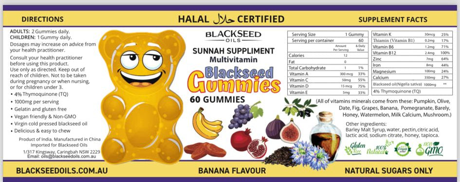 Blackseed Gummies Multivitamin Banana flavour