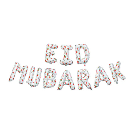 Eid Mubarak Watermelon Foil Letter Balloons Hanging Decoration