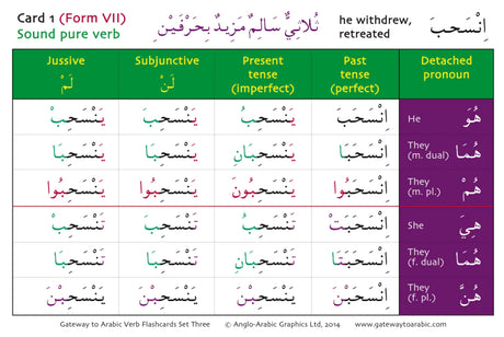 Gateway to Arabic Verb Conjugation Flashcards : Verb Forms Seven to Thirteen