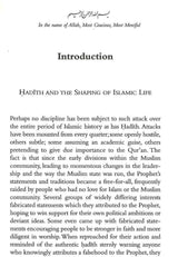 Hadith Status and Role - An Introduction To The Prophet's Tradition