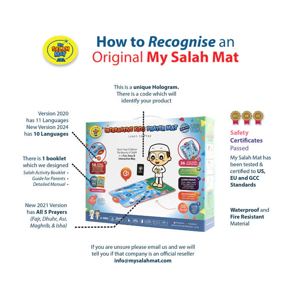 Official My Salah Mat: Smart Interactive Kids Prayer Mat