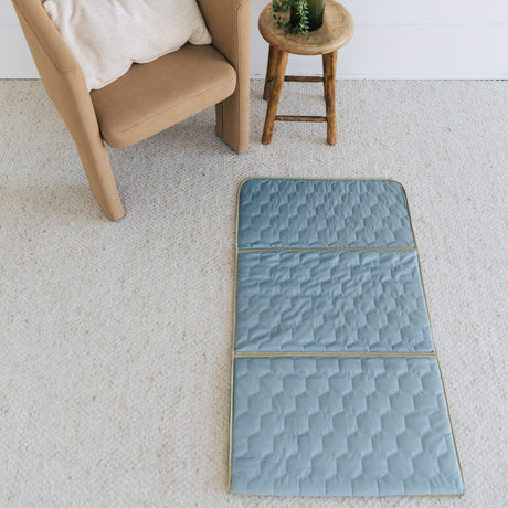 Travel Foldable Prayer Mat with Backrest - Light Grey