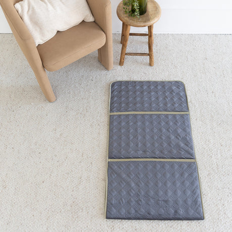 Travel Foldable Prayer Mat with Backrest - Grey