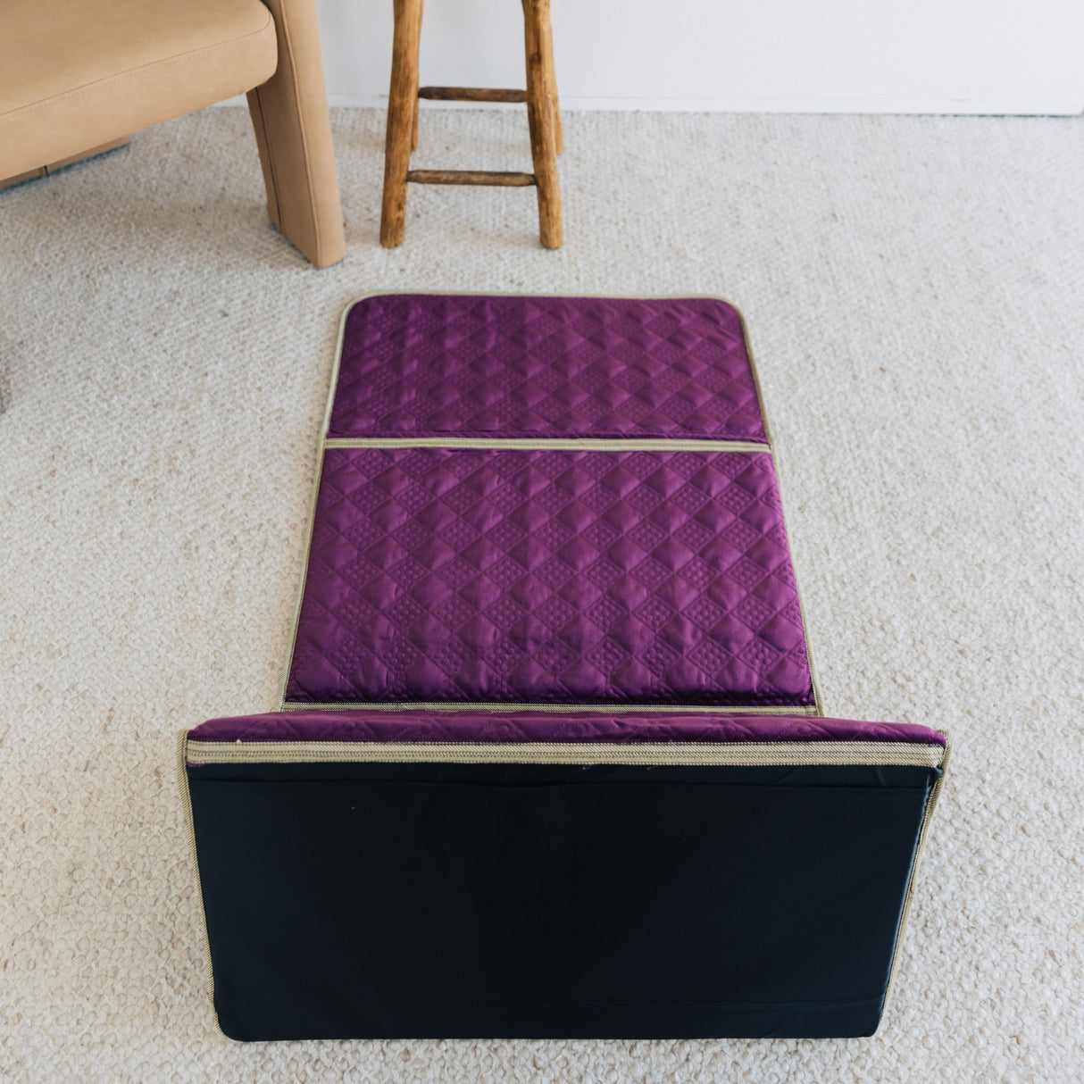 Travel Foldable Prayer Mat with Backrest - Purple