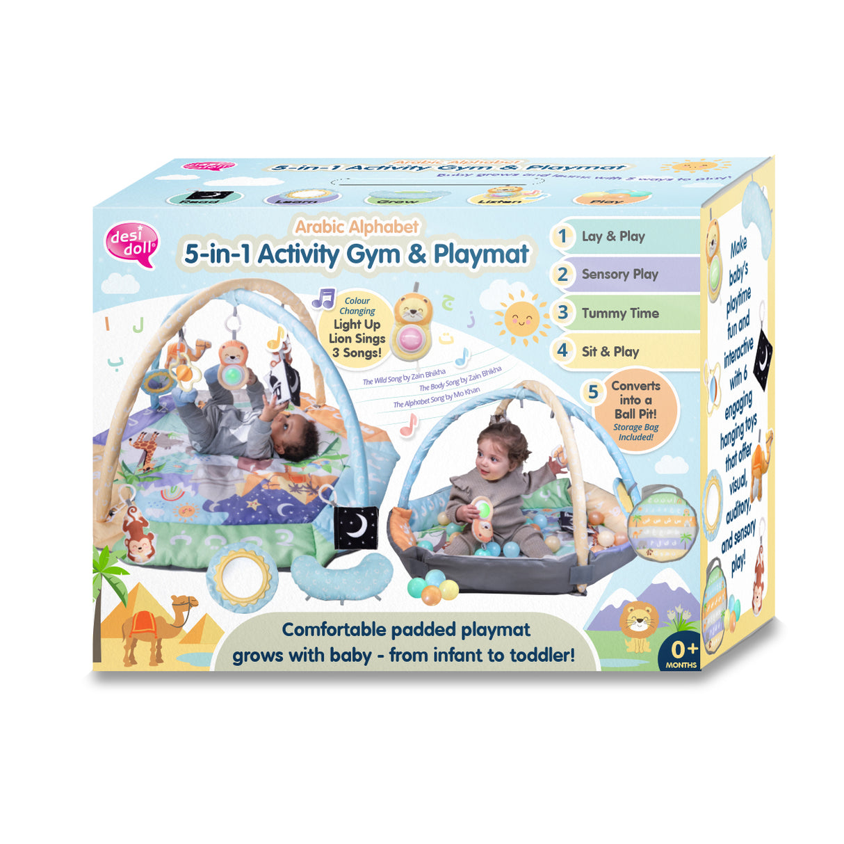 Arabic Alphabet 5-in-1 Activity Gym and Playmat
