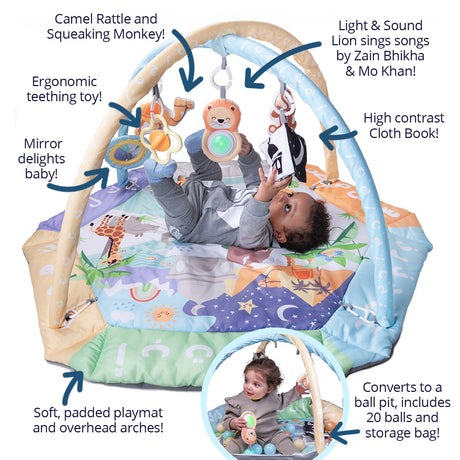 Arabic Alphabet 5-in-1 Activity Gym and Playmat
