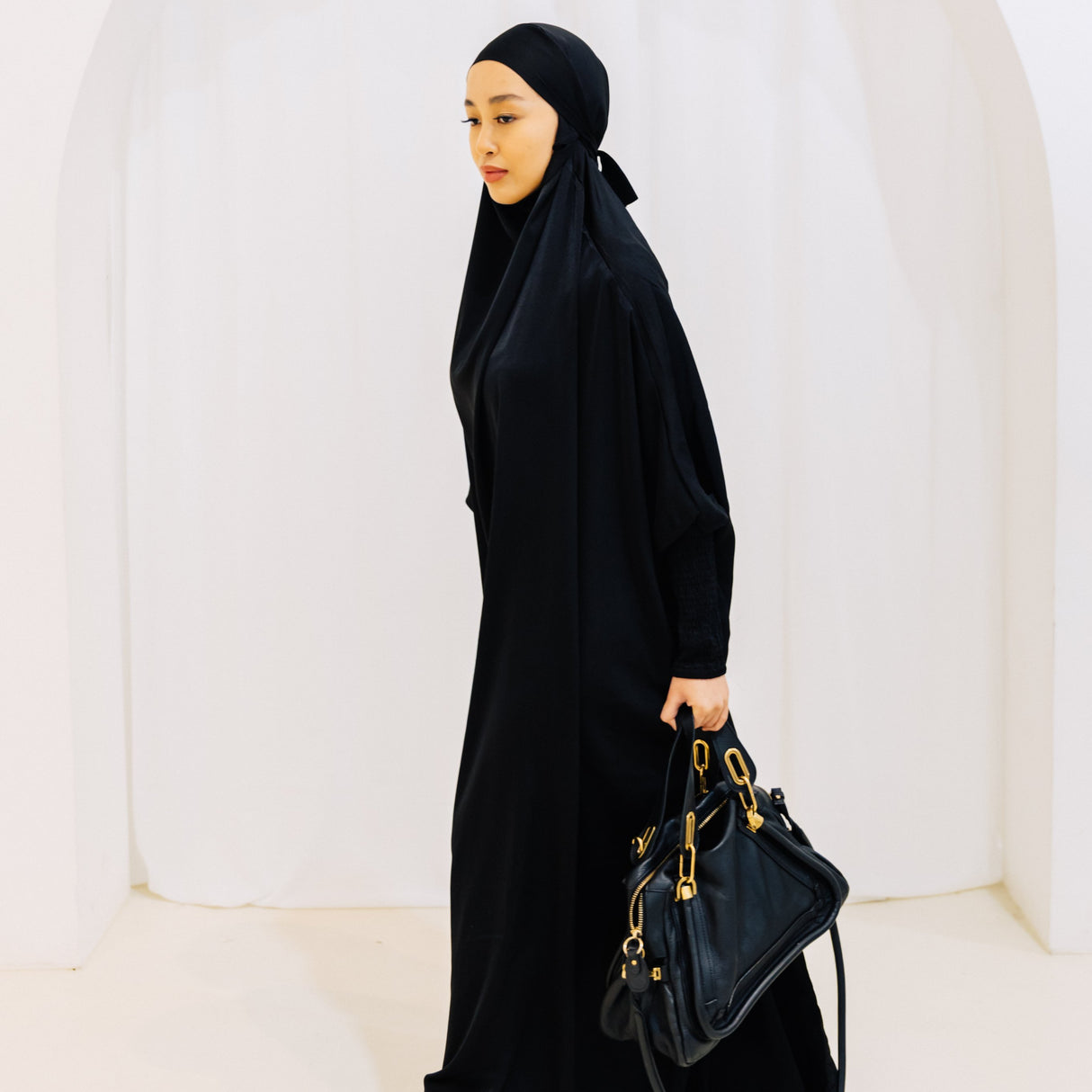 French Jilbab One Piece BLACK