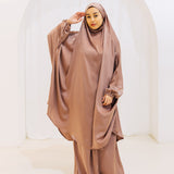French Jilbab Two Piece with Elastic Cuff COPPER ROSE