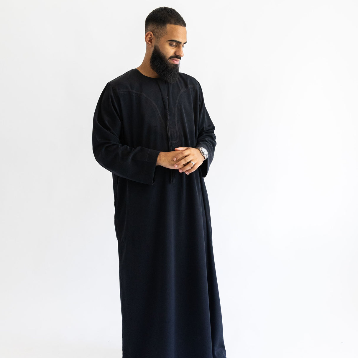 Ikaf Omani Thobe Black for Men