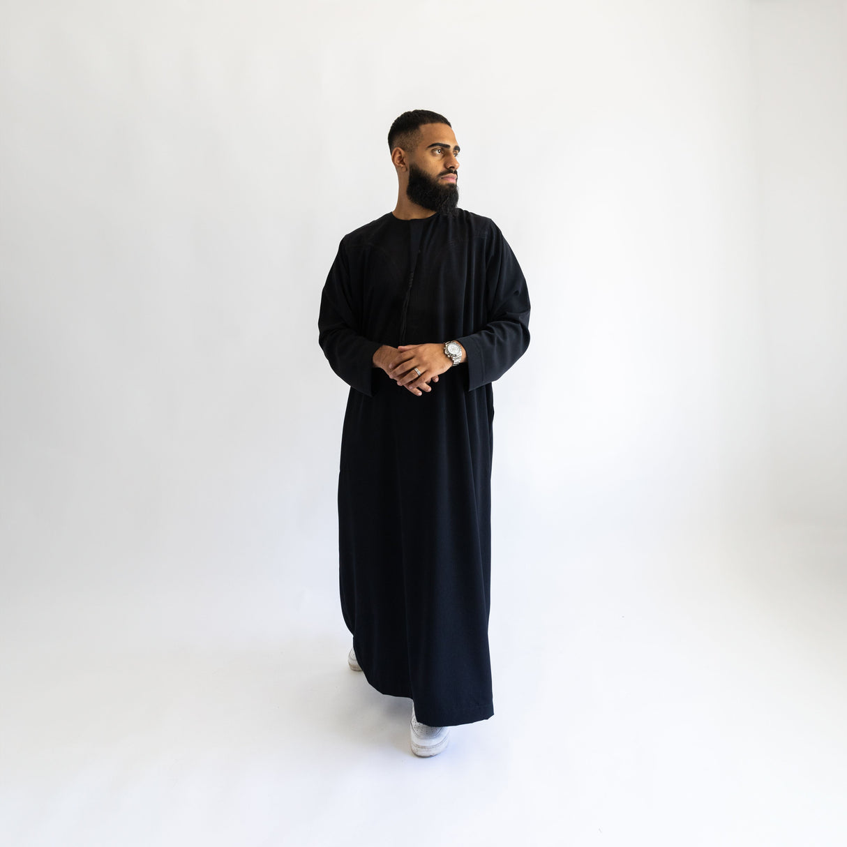 Ikaf Omani Thobe Black for Men