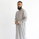 IKAF Long Sleeve Thoub Embroidered Beige Marl