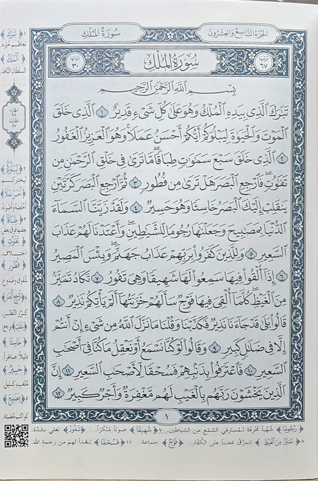 Juzz Tabarak-29 A4 15 Line Uthmani Text with The meanings of words