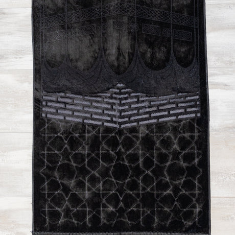 Luxurious Silk Prayer Mat (70 X 115cm) Black