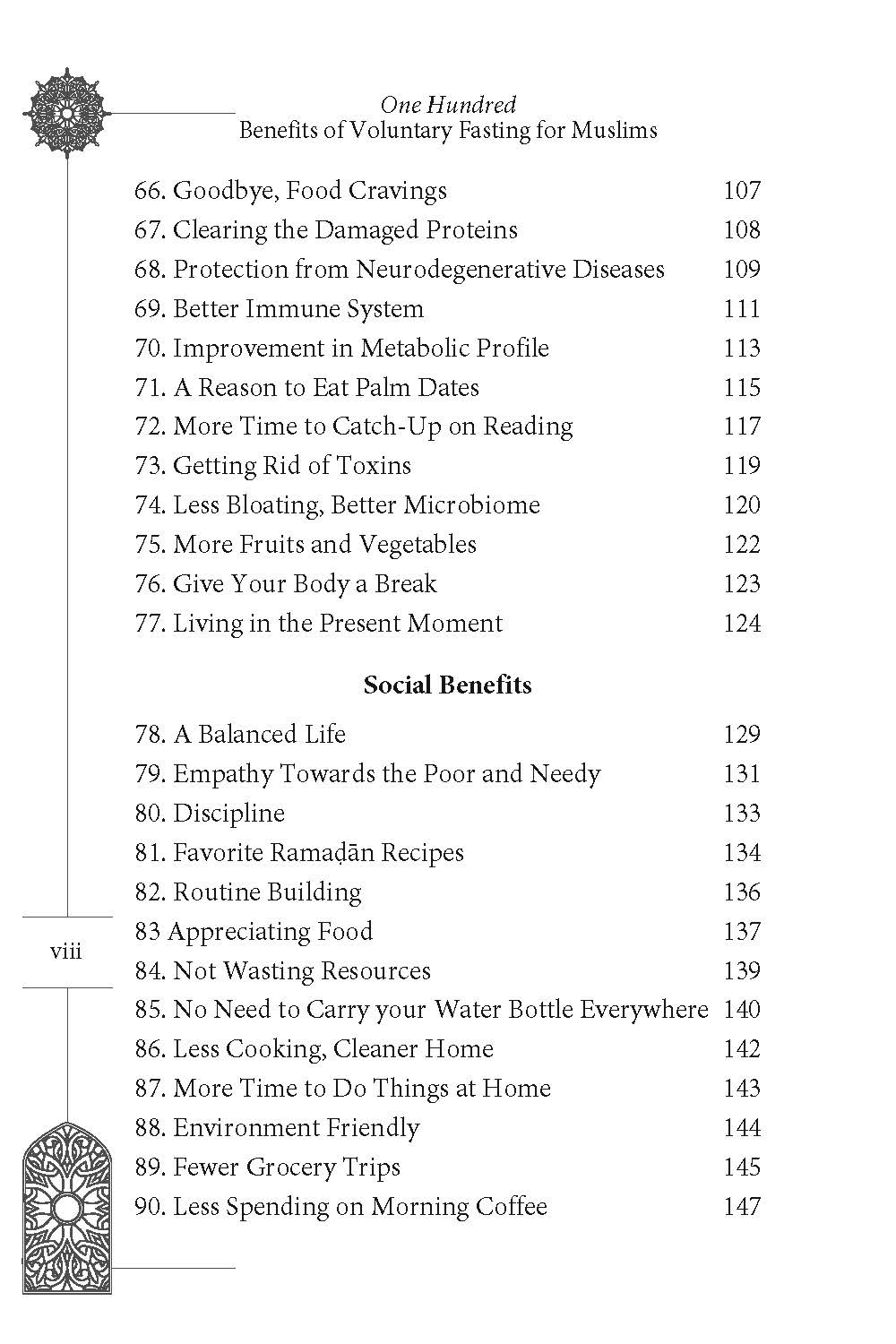 One Hundred Benefits of Voluntary Fasting for Muslims