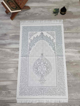 Embroidered Prayer Mat Floral Arch - Grey