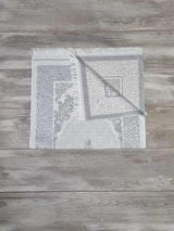 Embroidered Prayer Mat Floral Arch - Grey
