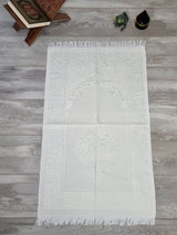 Embroidered Prayer Mat Floral Arch - Off White