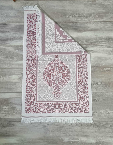 Embroidered Prayer Mat Floral Arch - Red