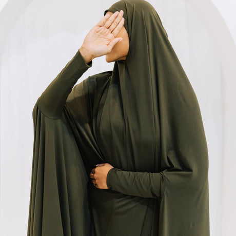 Premium XL Jilbab Sleeved OLIVE