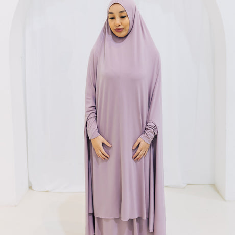 Premium XL Jilbab Sleeved PASTEL PURPLE