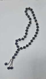 Deluxe Black and Crystal Silver Tasbih