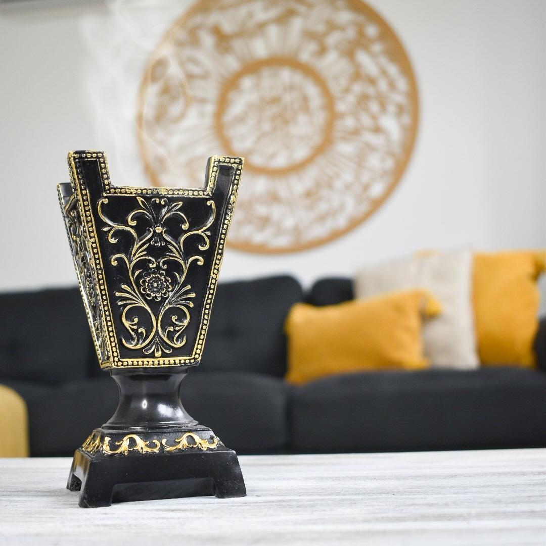 Luxury Burner Incense Bakhoor Resin 16cm - Black