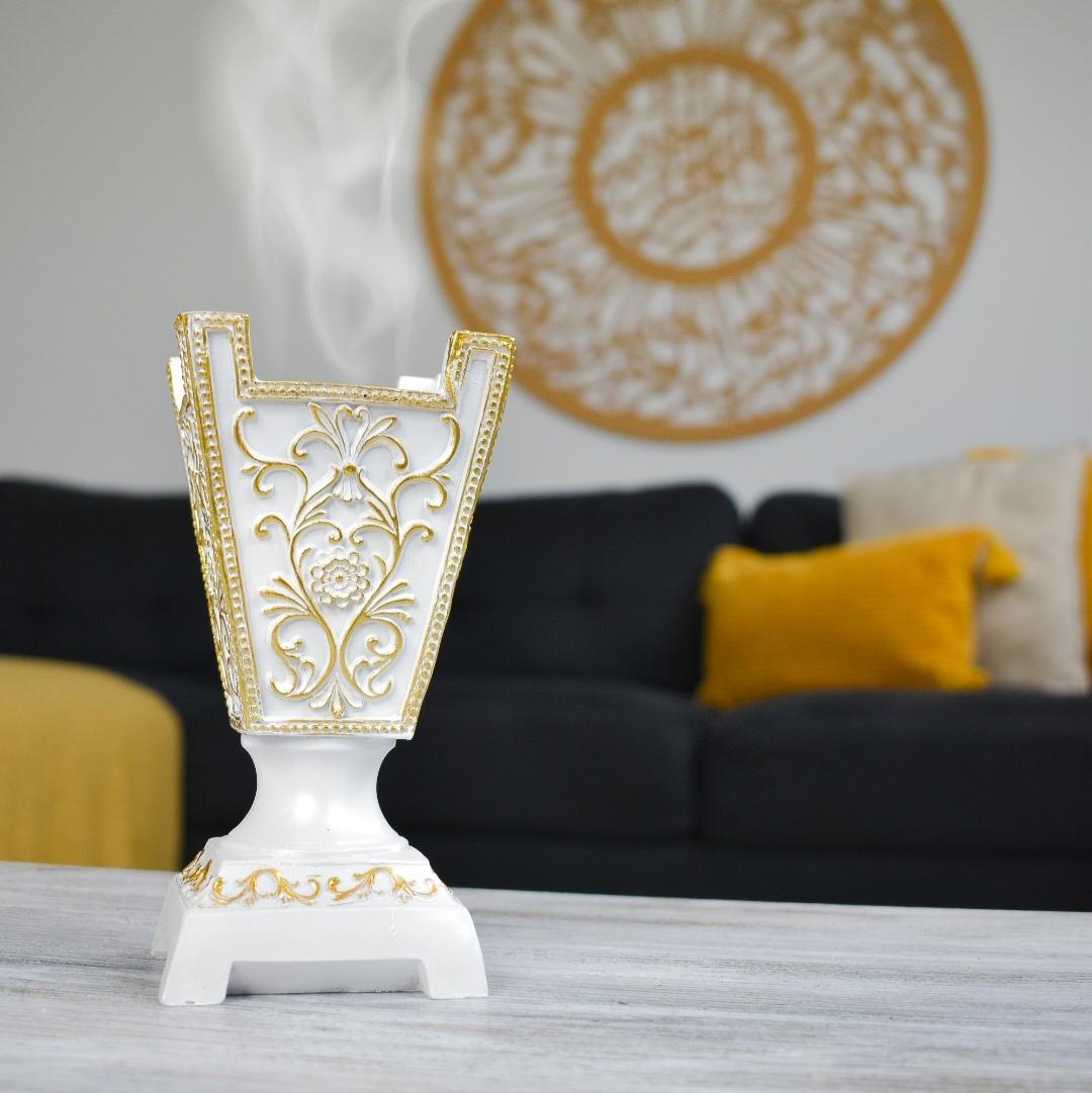 Luxury Burner Incense Bakhoor Resin 16cm - White