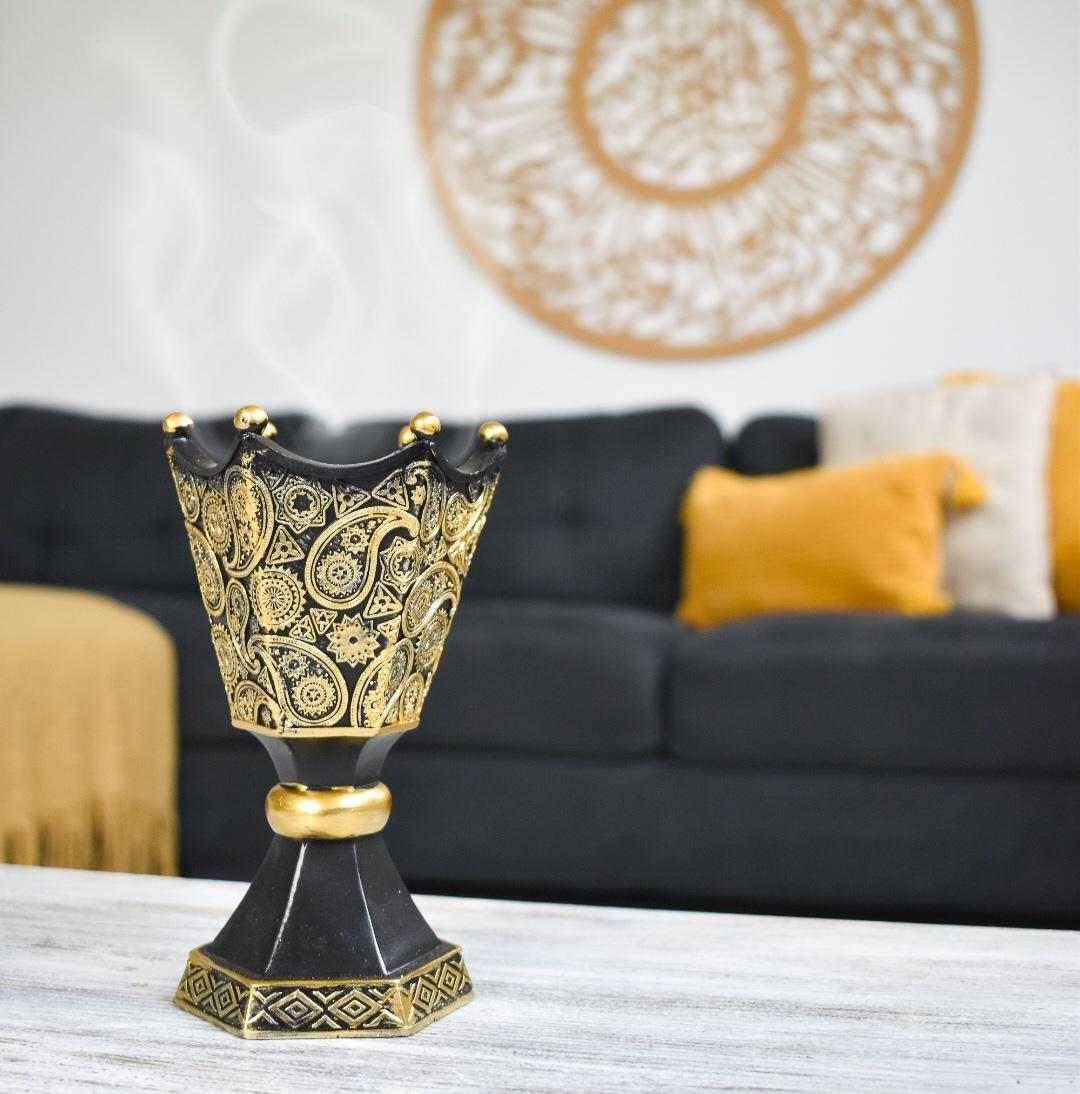 Luxury Burner Incense Bakhoor Resin 17cm - Black