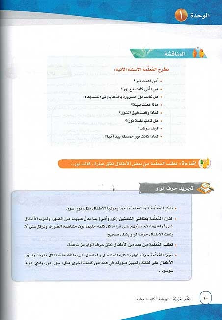 ICO Learn Arabic Teachers Book Grade KG Part 1  تعلم العربية