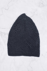 Men's Crochet Knit Kufi Cap - Black