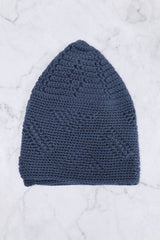 Men's Crochet Knit Kufi Cap - NAVY