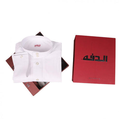 Daffah Premium Summer Thoub White - Sleeves With Cufflinks