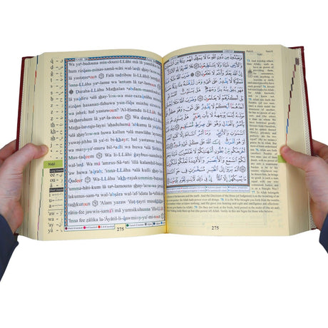 Tajweed Quran Translation and Transliteration ( 25cm x 18cm x 5.5cm ) Dar al Marifa (Uthmani)