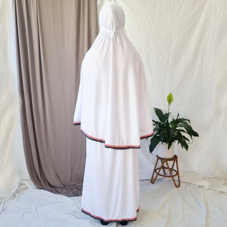 Girls 2 Piece Prayer Outfit Plain - White